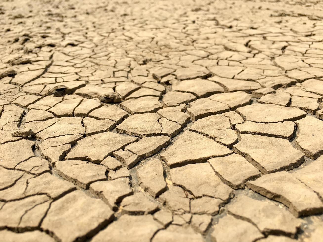 gebroken gedroogde modder van een droog probleem foto