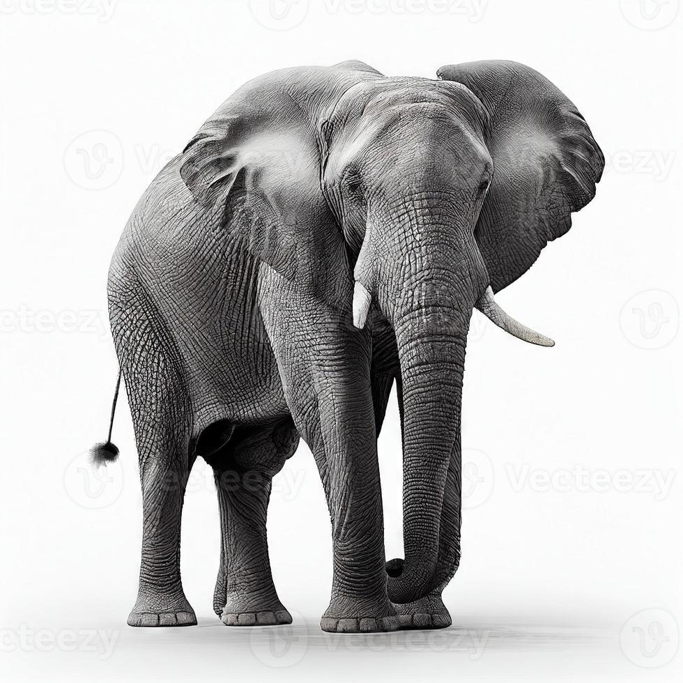 mooi olifant Aan wit achtergrond foto