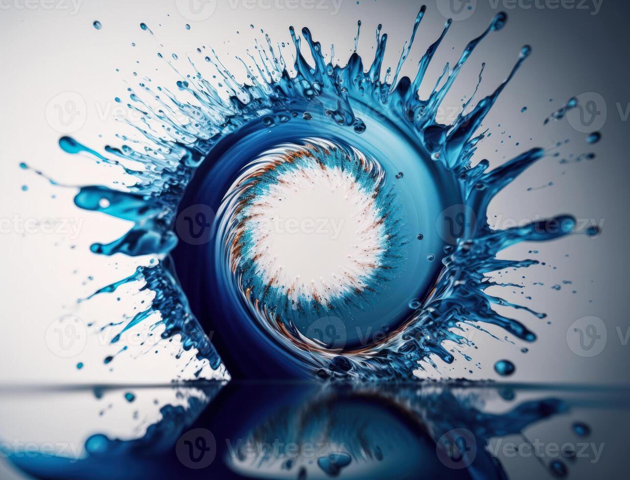 radiaal spiraal water plons achtergrond gemaakt met generatief ai technologie foto