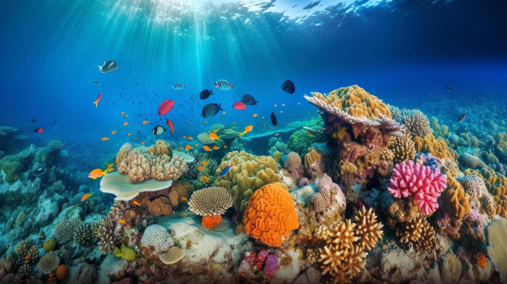koraal rif achtergrond. illustratie ai generatief foto