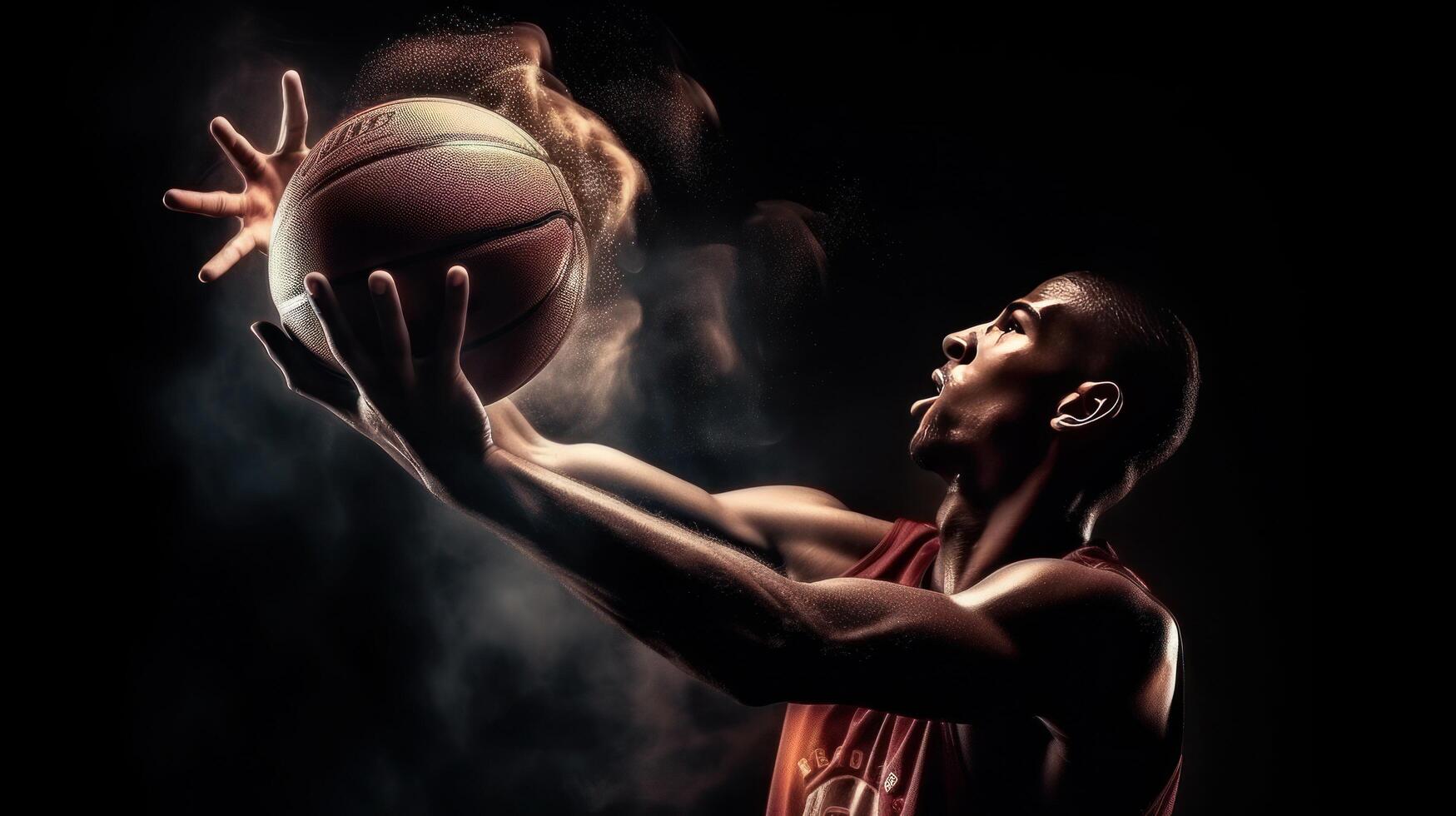 basketbal achtergrond. illustratie ai generatief foto