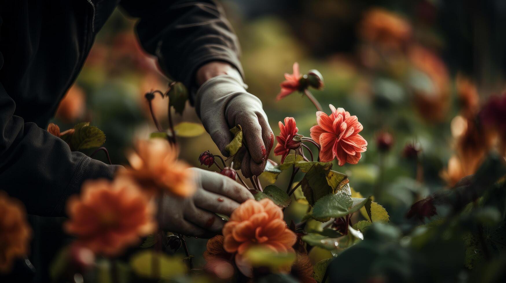 bloem tuinieren achtergrond. illustratie ai generatief foto