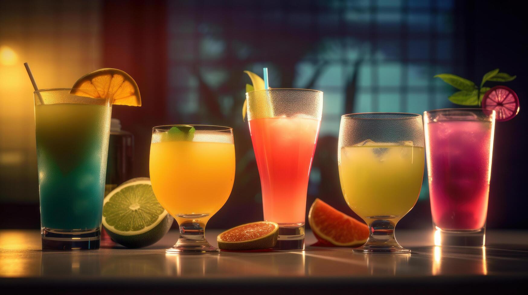 vers zomer cocktail set. illustratie ai generatief foto