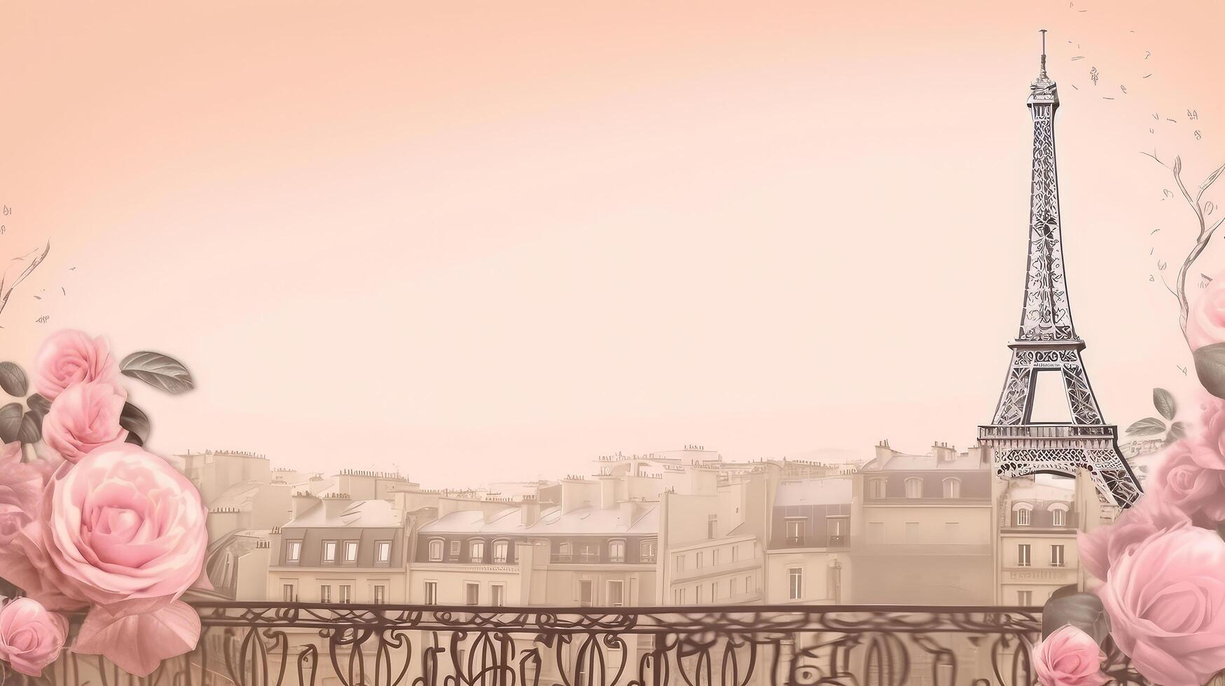 Parijs romantisch achtergrond. illustratie ai generatief foto