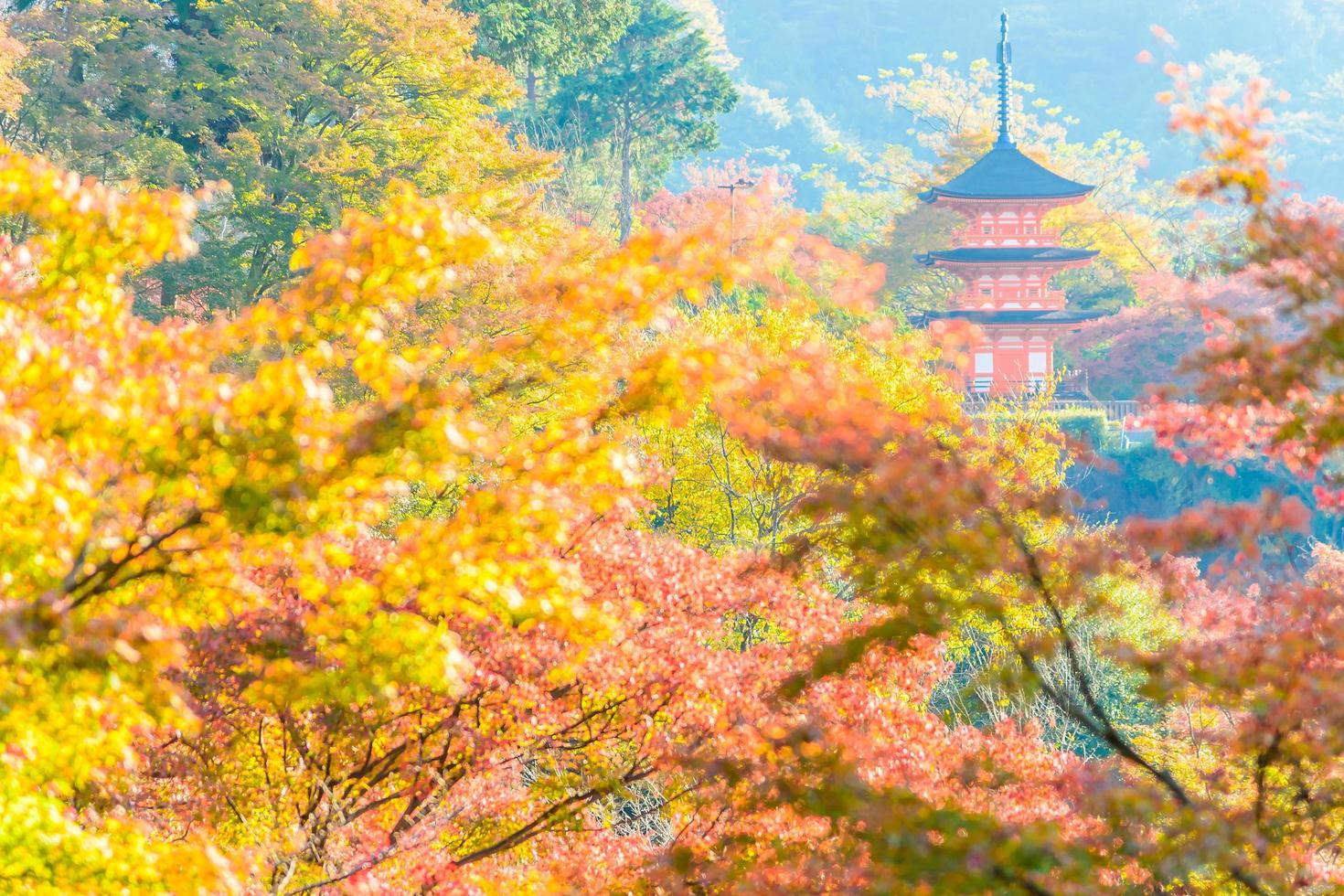 kiyomizu dera-tempel in kyoto, japan foto