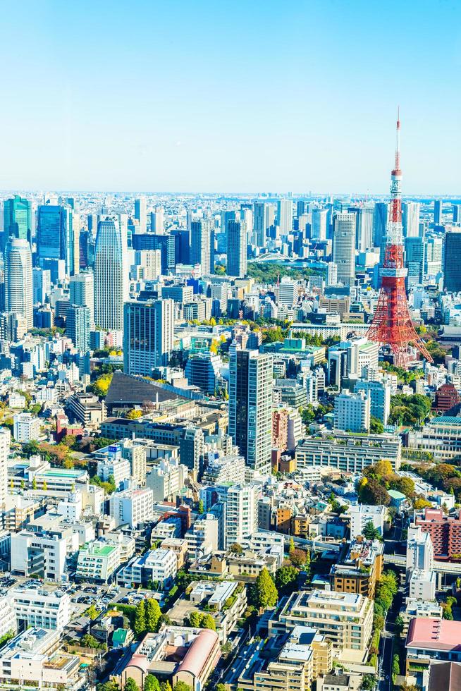 skyline van tokyo in japan foto