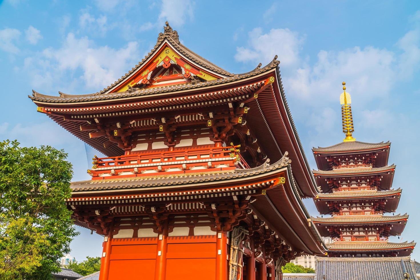 sensoji-tempel op het asakusa-gebied van tokyo, japan foto