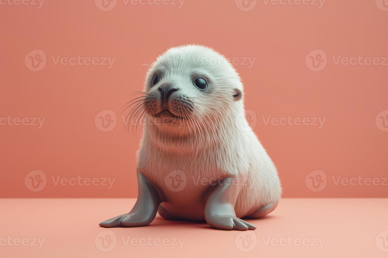 weinig schattig vacht zegel. generatief ai. foto