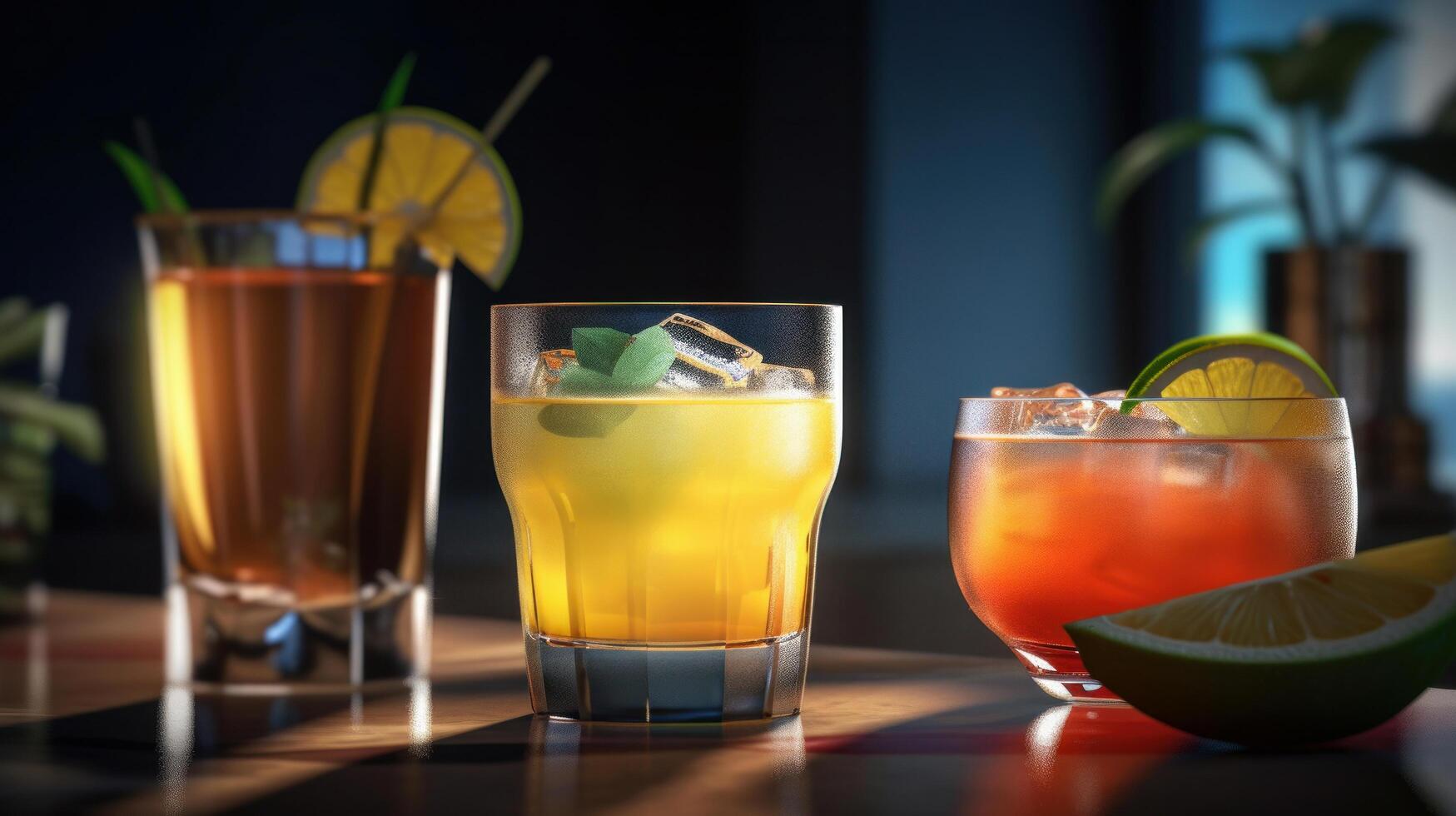 vers zomer cocktail set. illustratie ai generatief foto