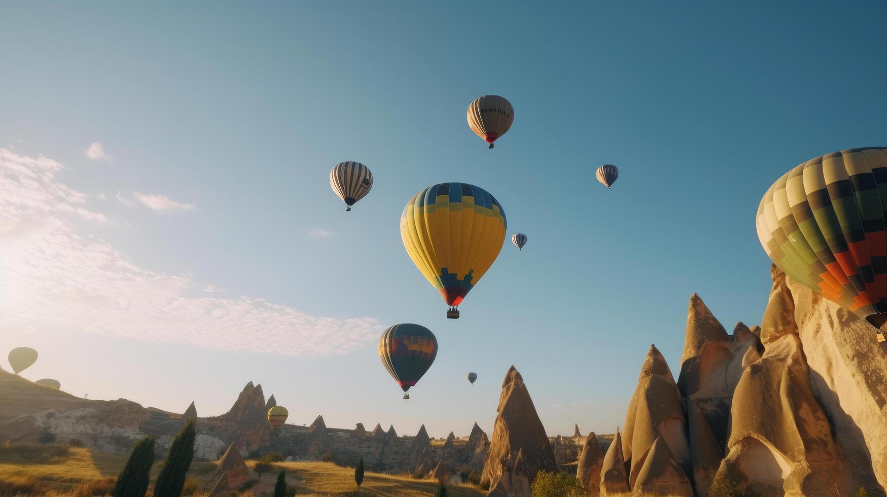 lucht ballonnen achtergrond. illustratie ai generatief foto