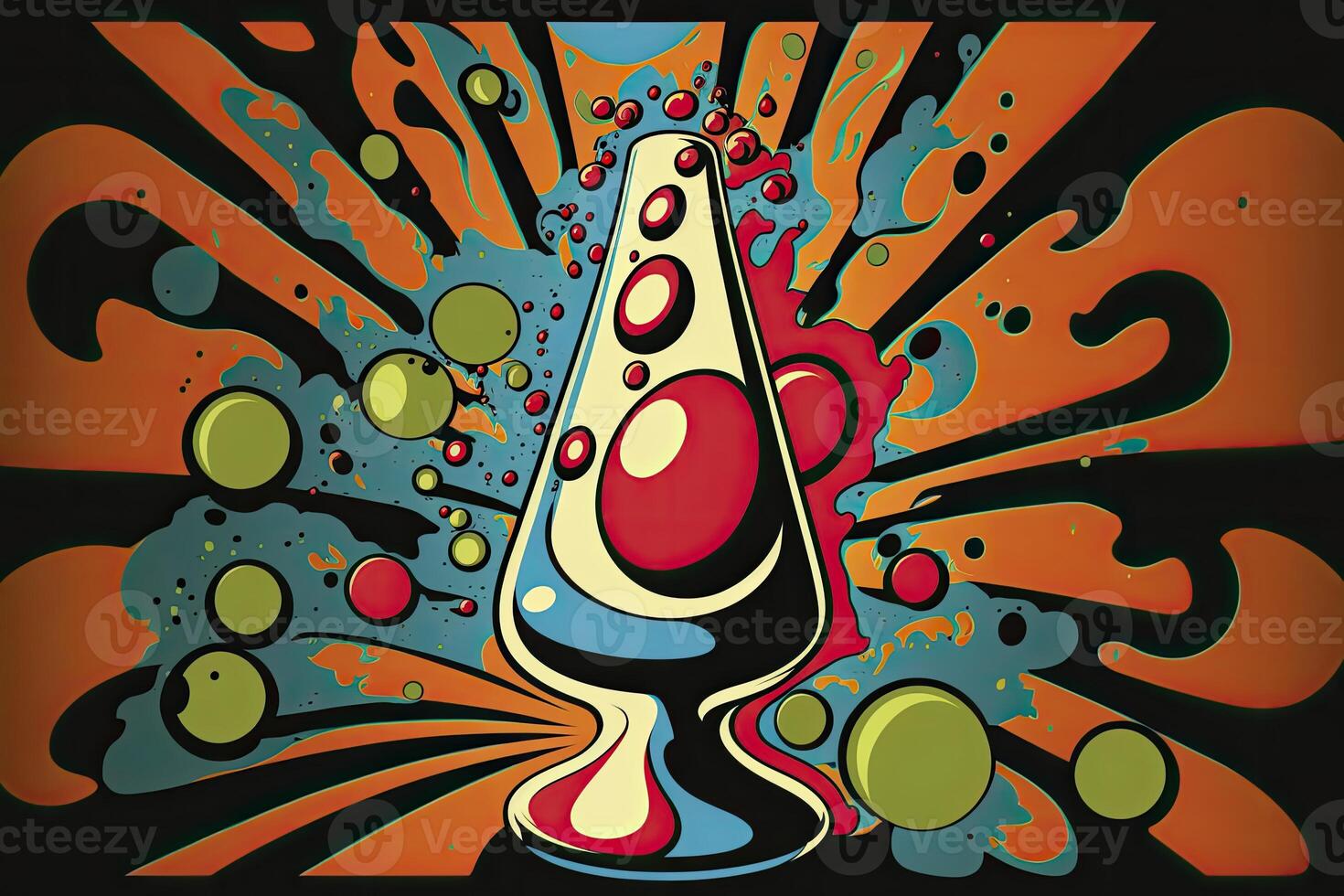 funky lava lamp illustratie. generatief ai foto