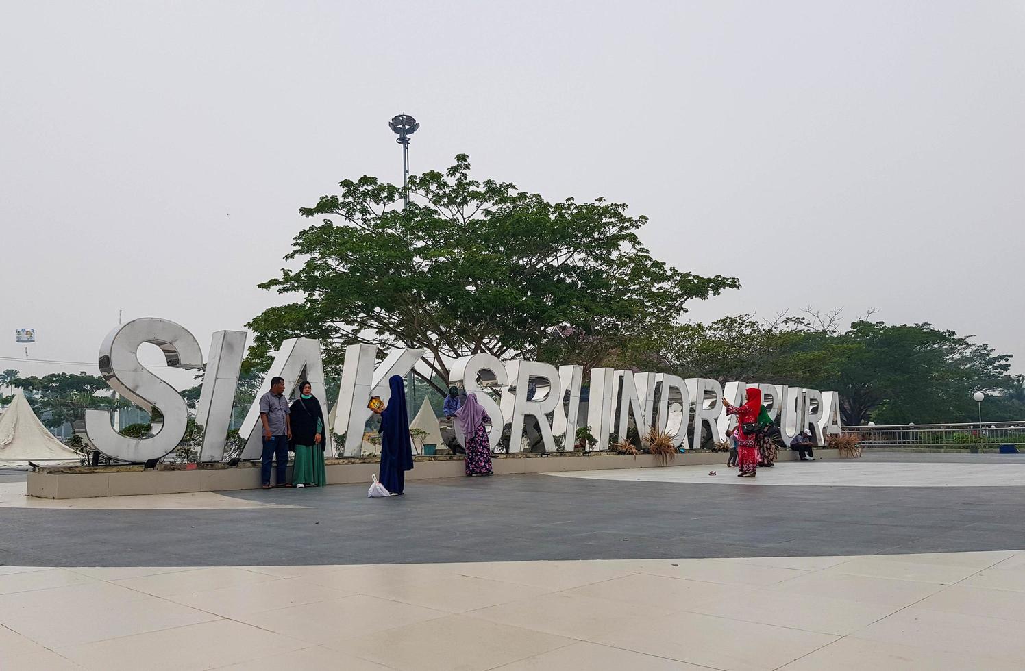 riau, Indonesië in oktober 2019. tepiaan bandar sungai jantan tbsj en is de hoofd ondersteuning voor siak toerisme, foto