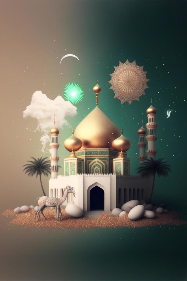 ramzan mubarak gelukkig Ramadan eid feestelijk ai gegenereerd foto