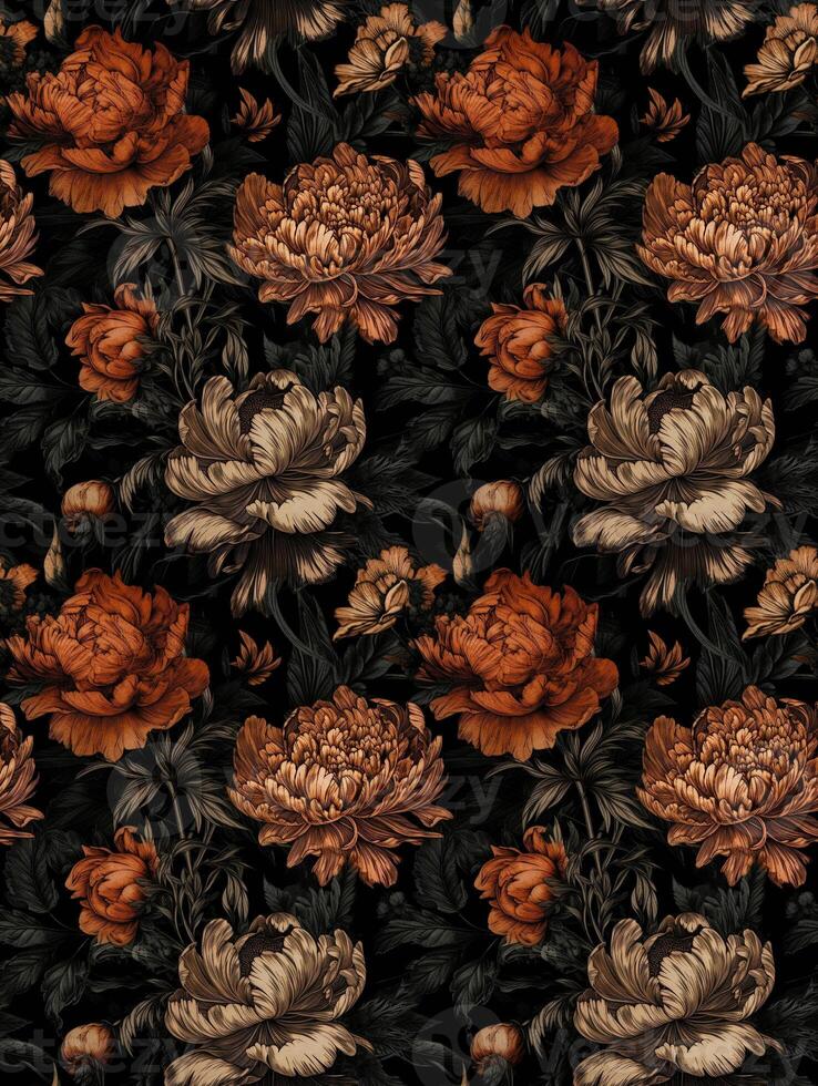 bloemen naadloos patroon, gemaakt met generatief ai foto