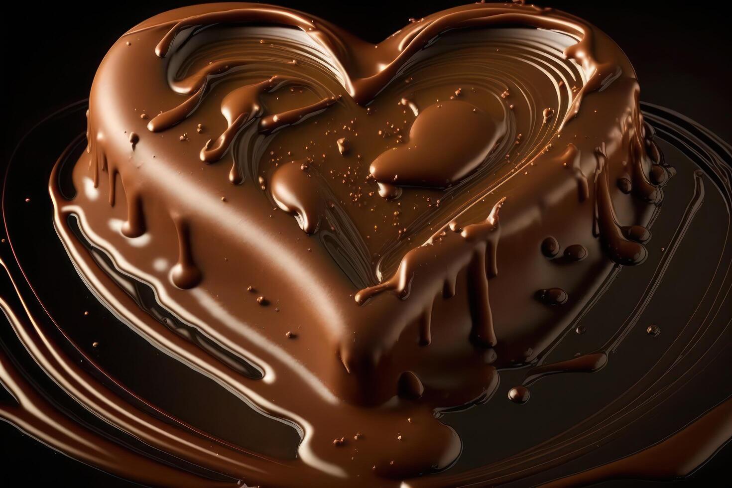 chocola in de vorm van een liefde hart. ai gegenereerd foto