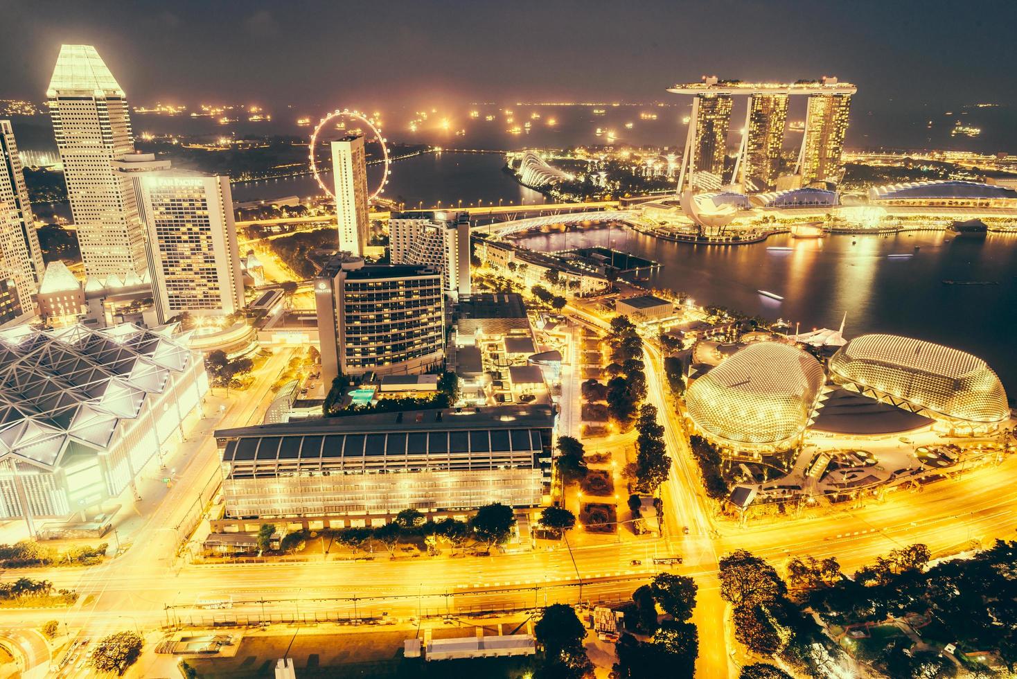 singapore skyline van de stad foto