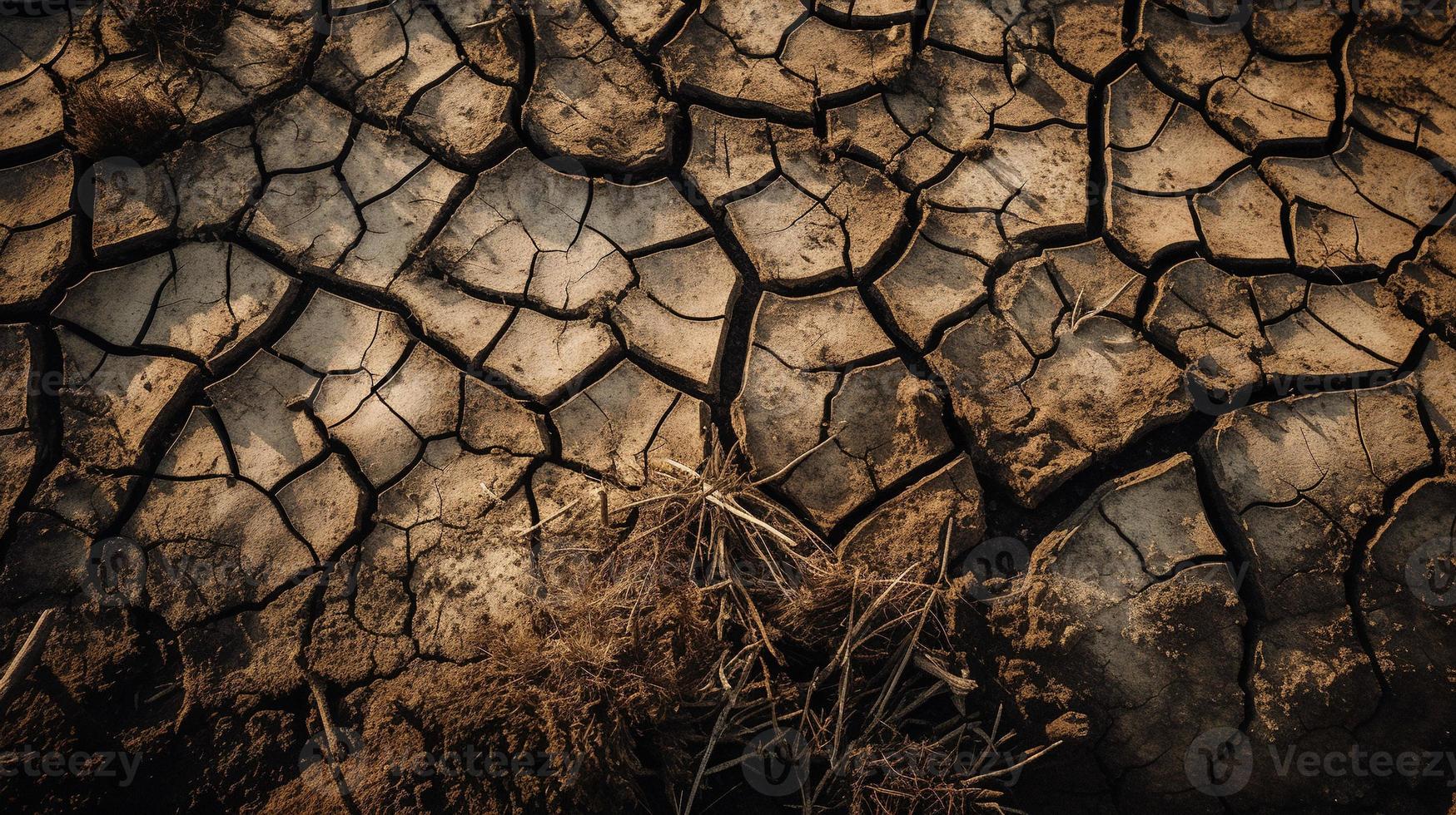 droog gebarsten aarde achtergrond. globaal opwarming en klimaat verandering concept foto