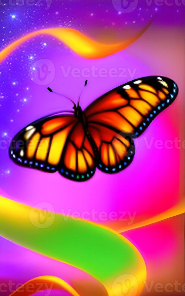 de vliegend vlinder met ai gegenereerd foto