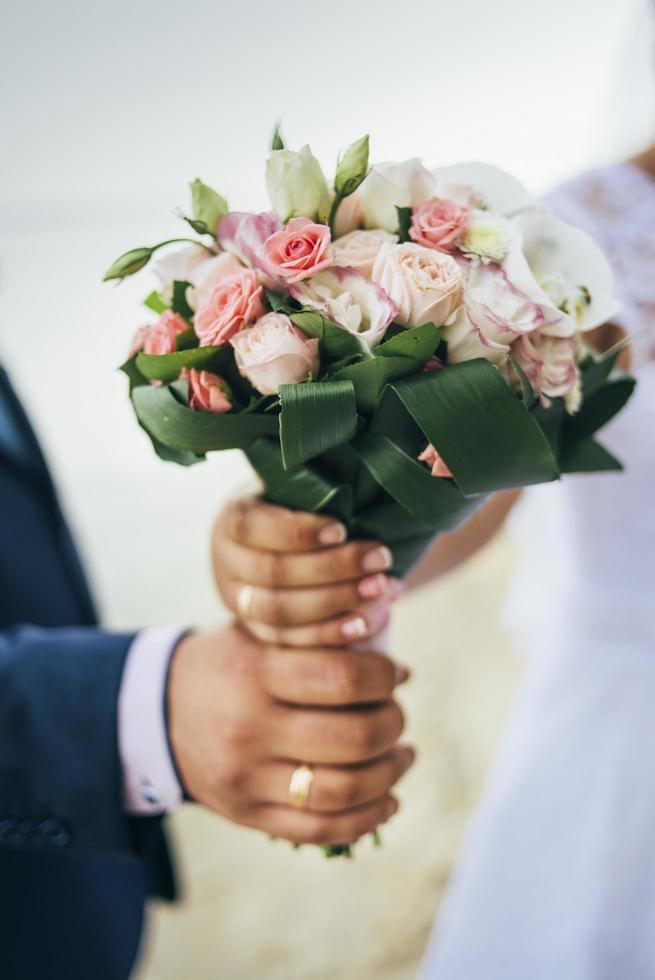 paar bedrijf boeket foto