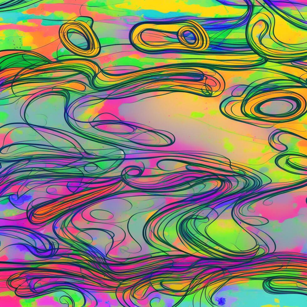 abstract geschilderd achtergronden, digitaal waterverf texturen, veelkleurig fractal oppervlakken, ontworpen met kunstmatig intelligentie, generatief ai foto