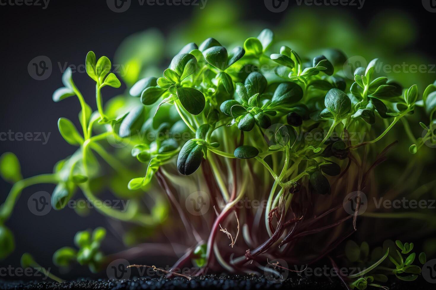 veganistisch rauw gezond voedsel spruit microgreens generatief ai foto