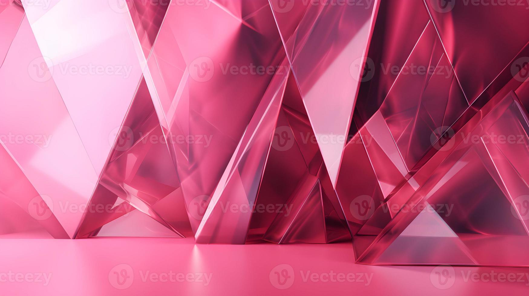 3d geven van roze abstract etherisch glas scherven achtergrond foto