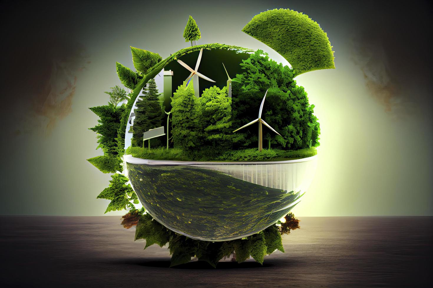 groen energie, duurzame industrie. milieu, sociaal, en zakelijke bestuur concept foto