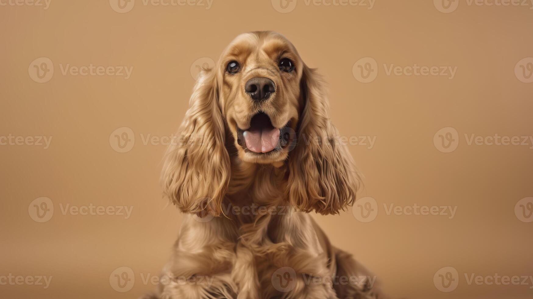 banier met cocker spaniel. kopiëren ruimte. generatief ai. foto