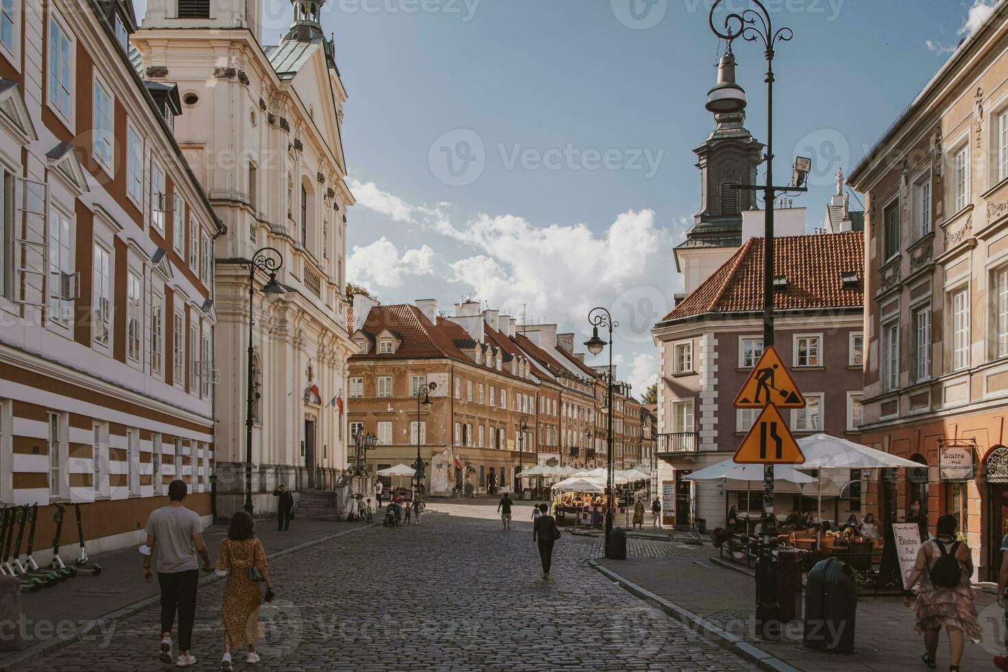 stedelijk landschap voor een nieuw stad in Warschau, Polen Aan een zomer vakantie dag foto