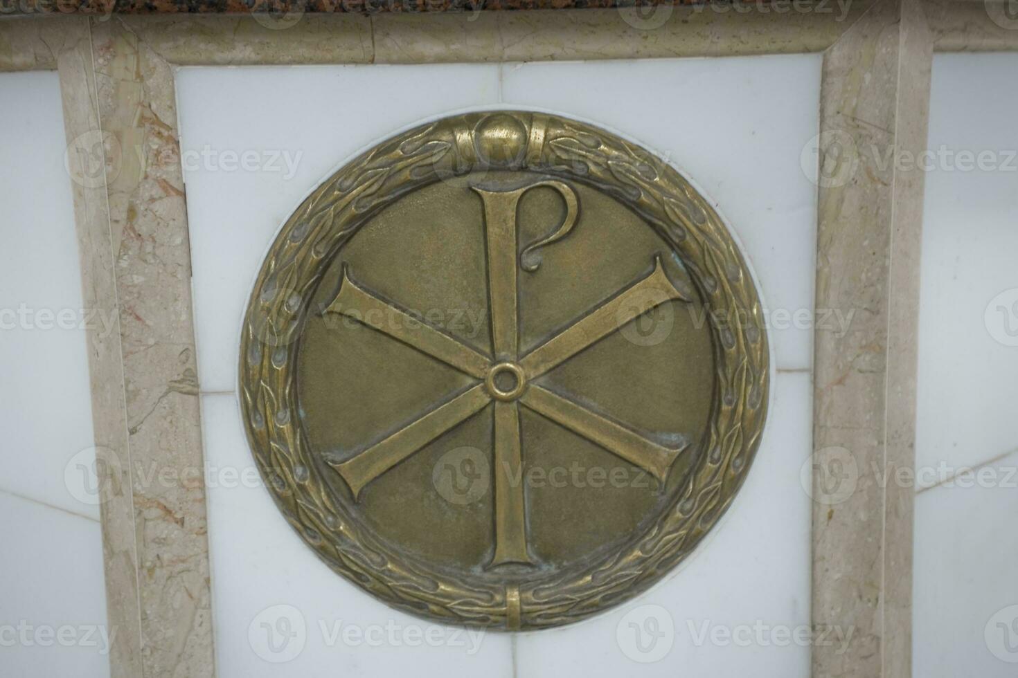 verguld orthodox religieus symbolen in detailopname in Podlasie, Polen foto