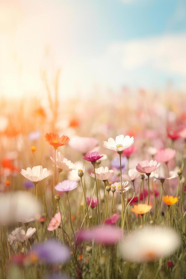 natuurlijk bloem achtergrond met kopiëren ruimte. illustratie ai generatief foto