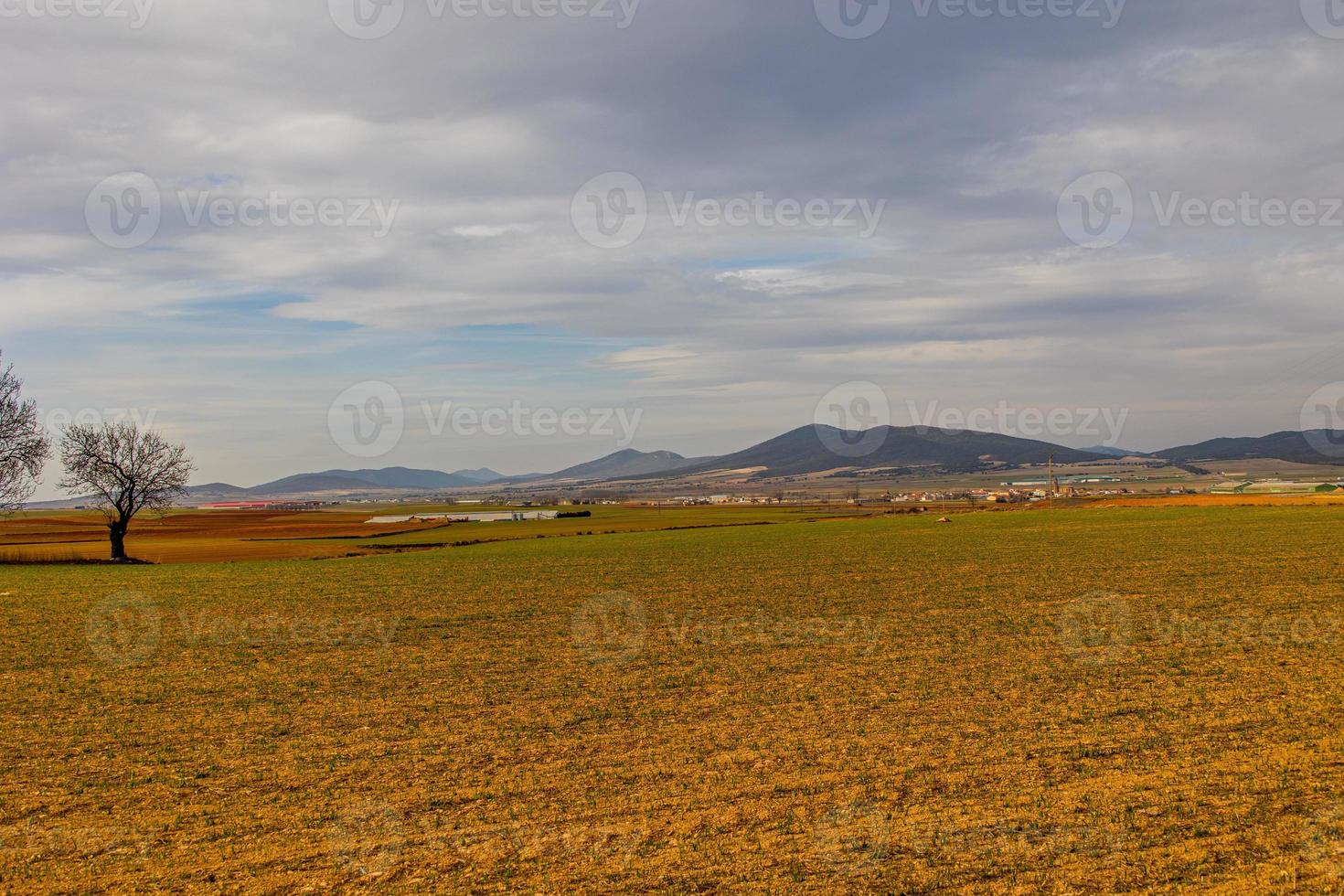 sereen minimalistische landschap aragon Spanje in winter dag foto