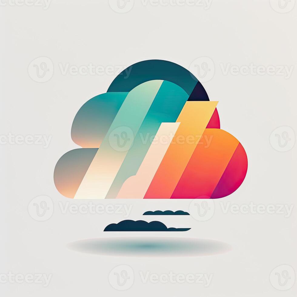 generatief ai illustratie van een wolk logo foto