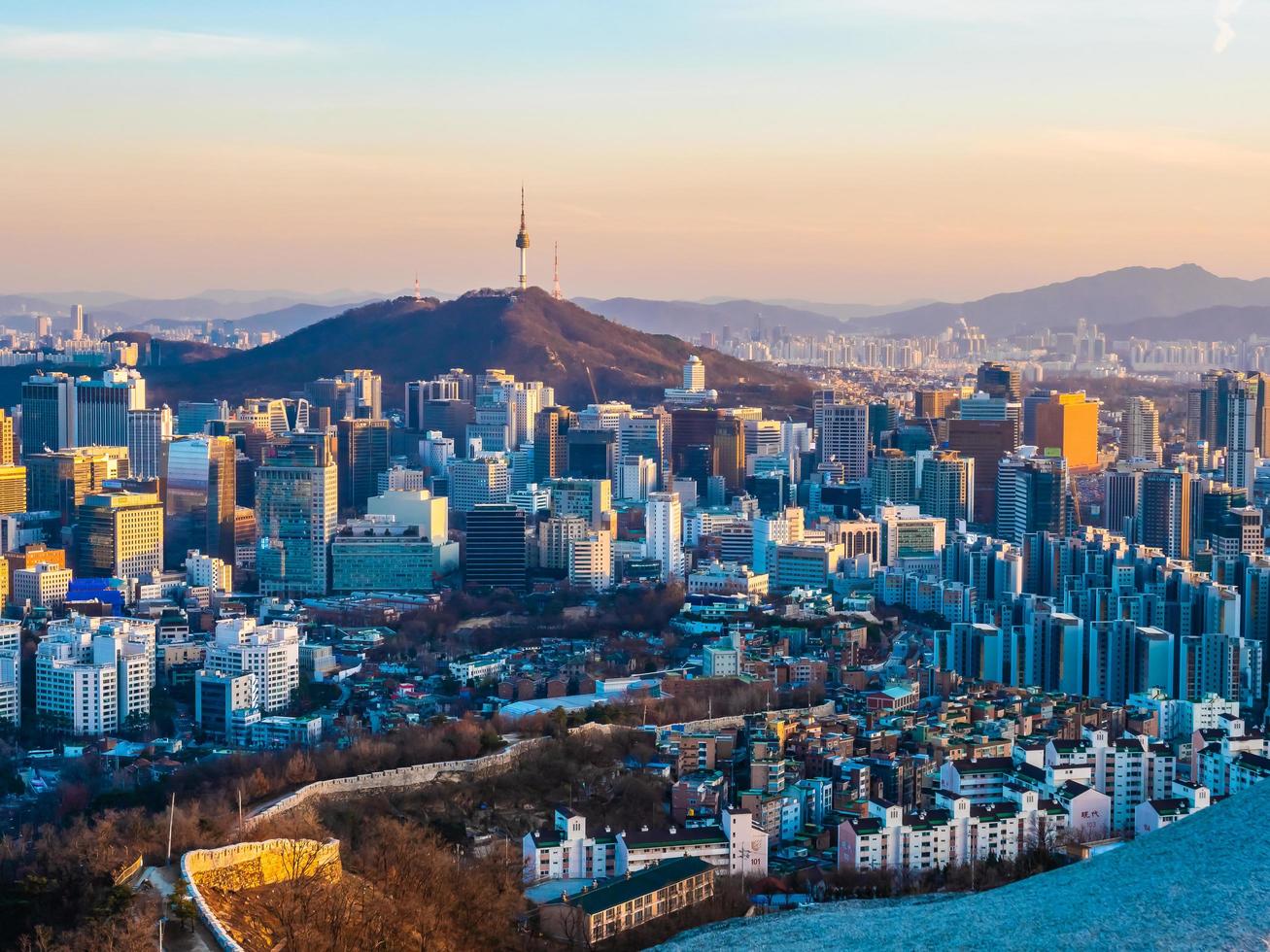 stadsgezicht in de stad van seoel, zuid-korea foto