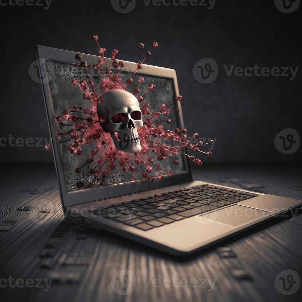 computer malware shows computer in Gevaar generatief ai foto