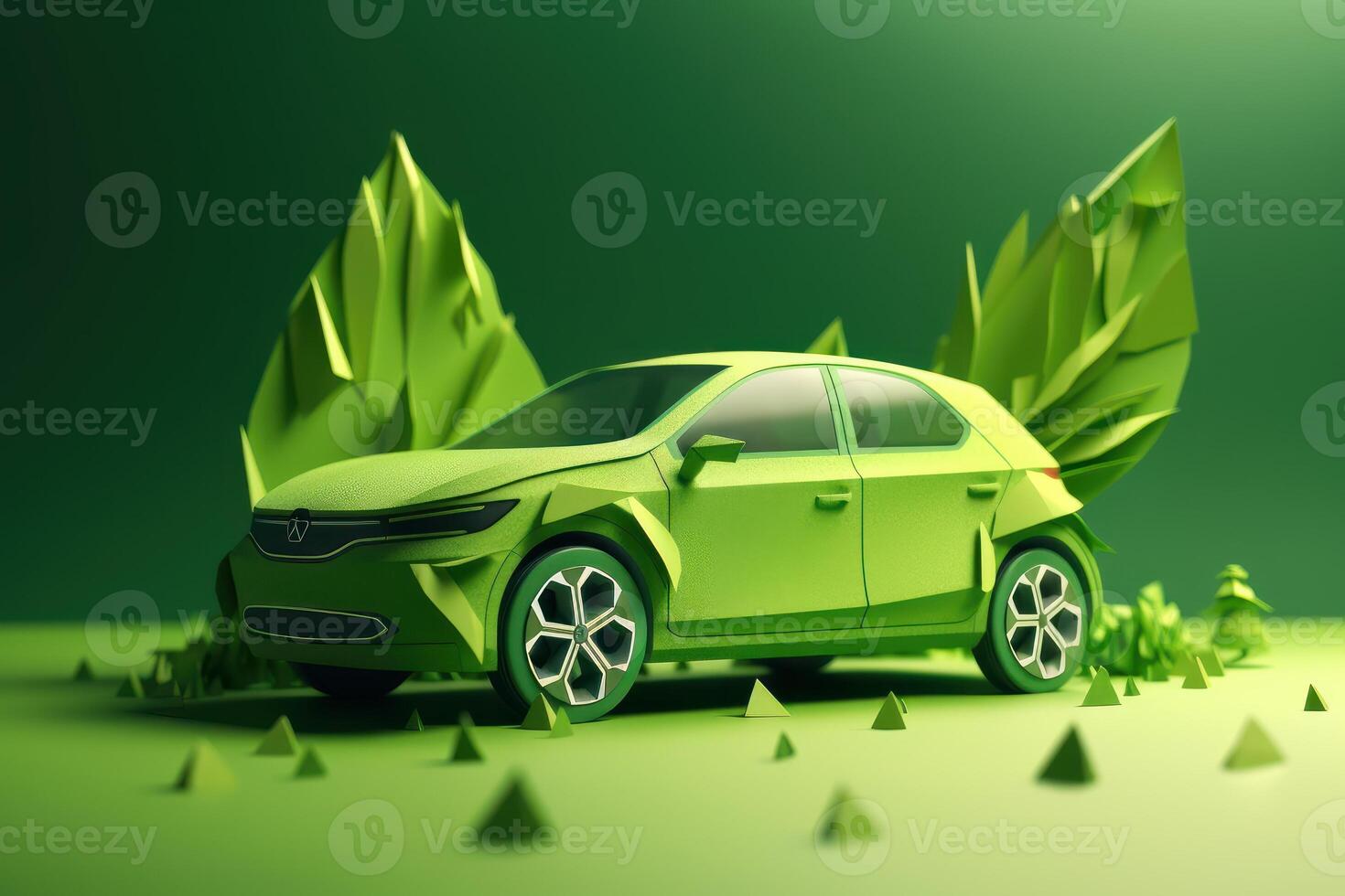 eco vriendelijk auto achtergrond, hernieuwbaar en duurzame energie concept. generatief ai foto