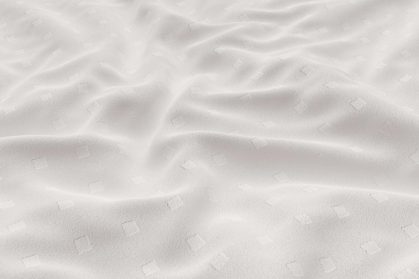 witte golvende achtergrond met stoffentextuur en kleine vierkanten, het 3d teruggeven foto