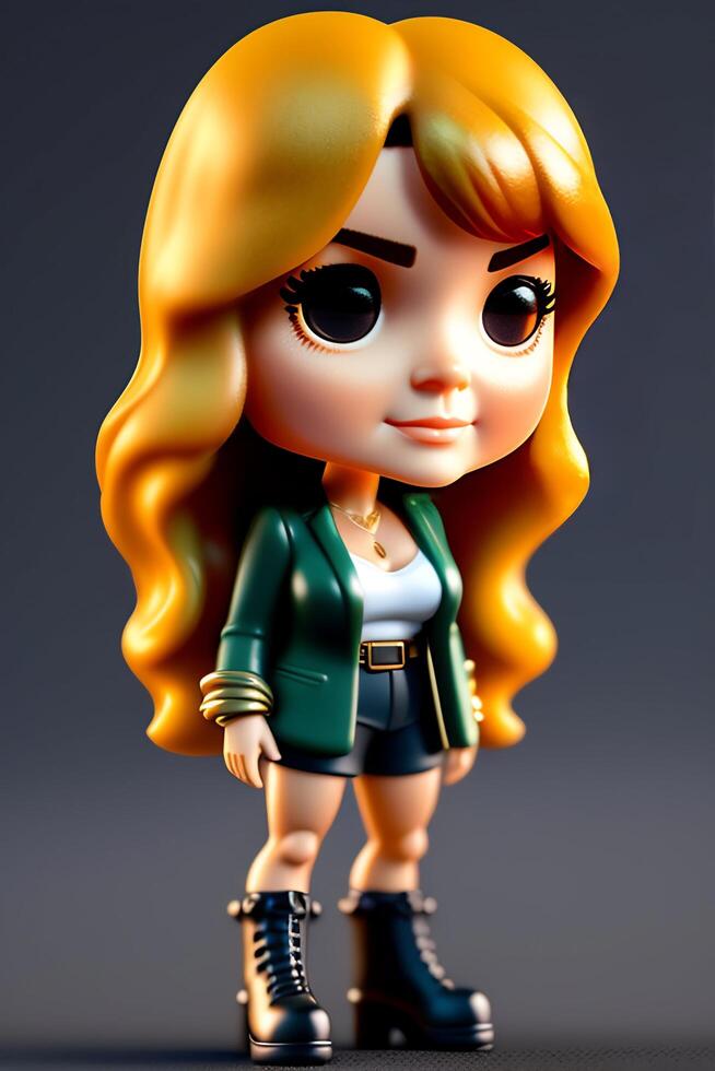 schattig inbaar vrouw funko knal vinyl figuur in modern en elegant kleding foto