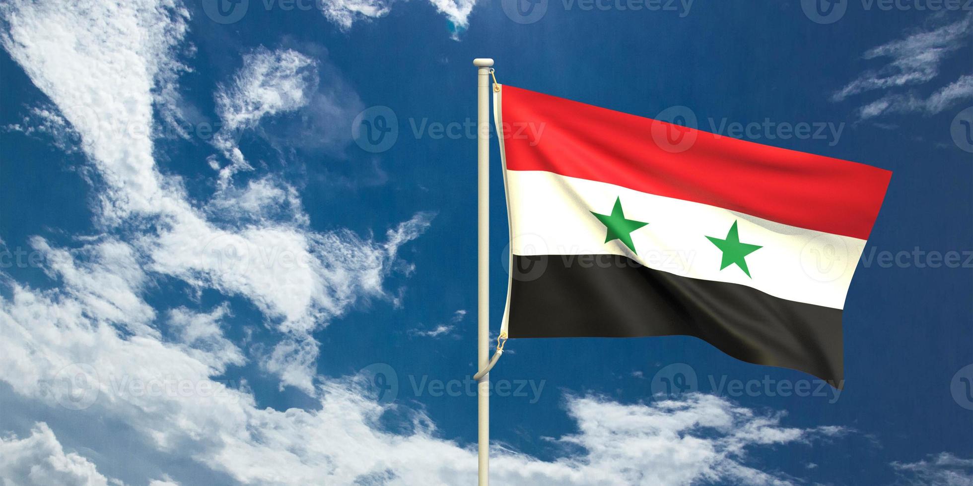 Syrië land nationaal vlag syrisch persoon wereld aarde concept ontwerp embleem staat regering reizen politiek vrijheid officieel Internationale aardbeving Syrië cultuur economie partner blauw hemel.3d geven foto