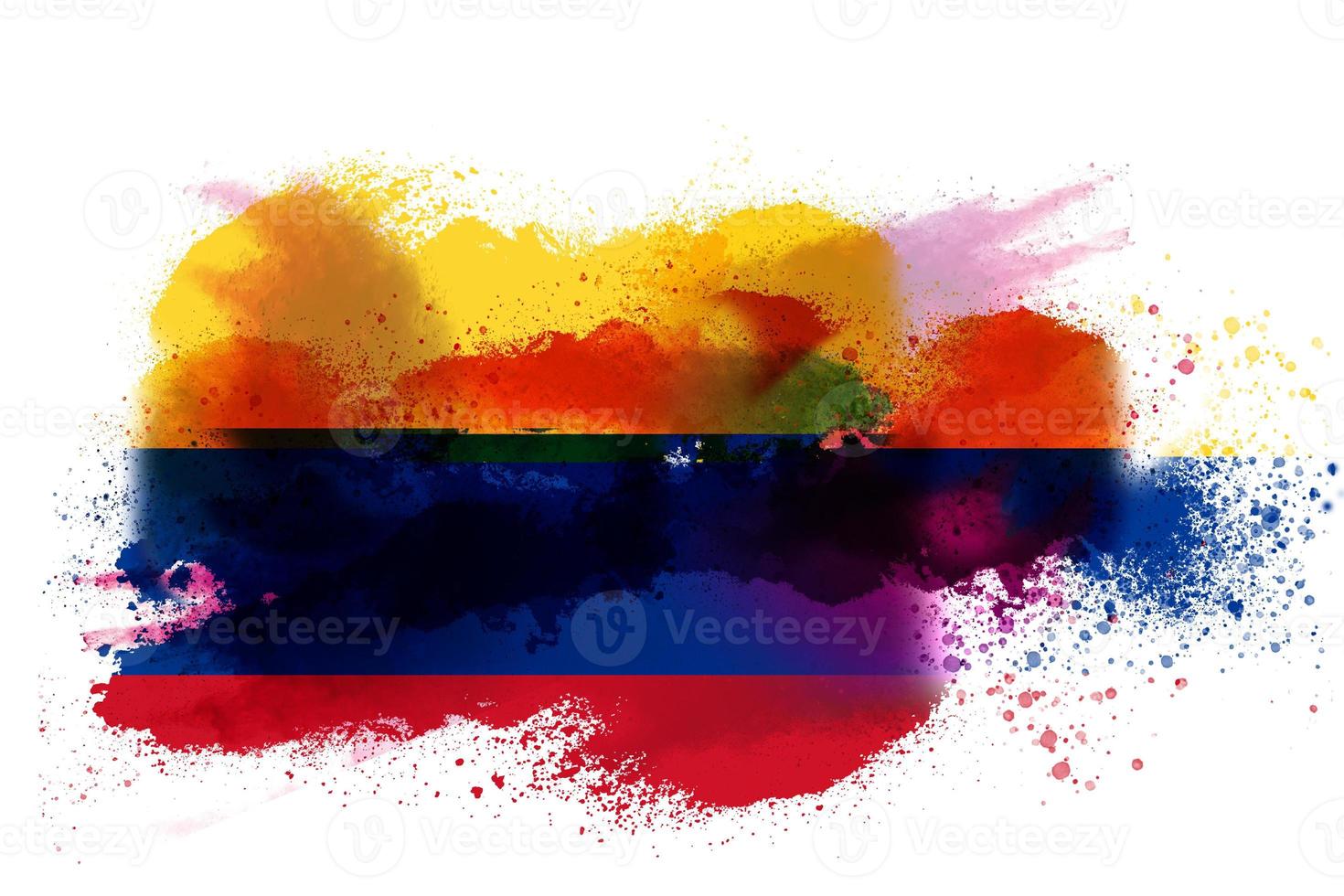 Colombia waterverf geschilderd vlag foto