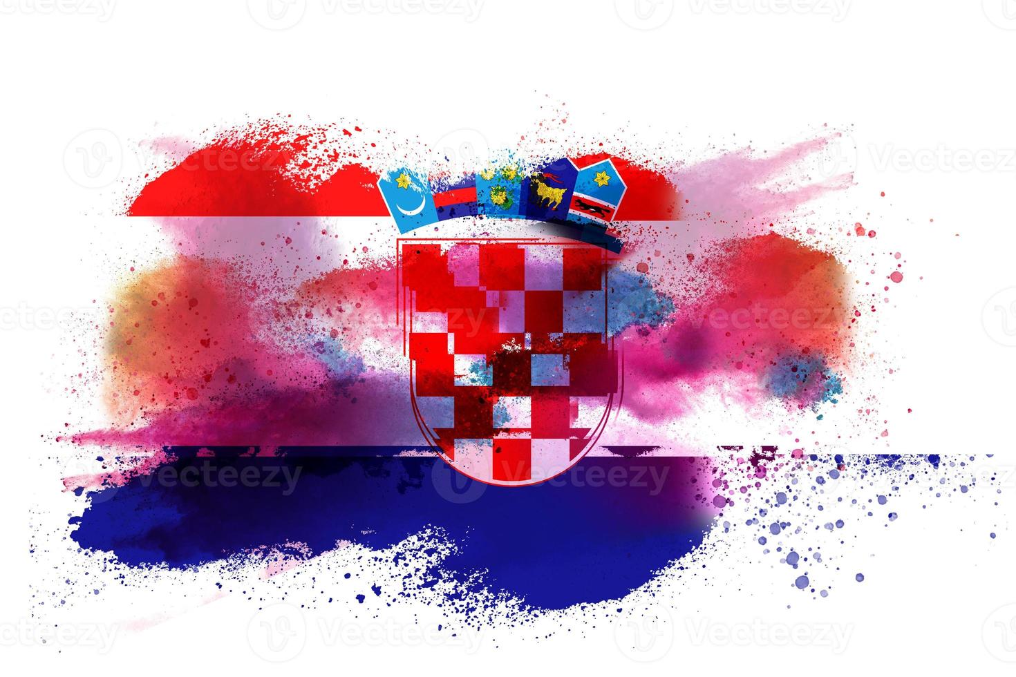 Kroatië waterverf geschilderd vlag foto