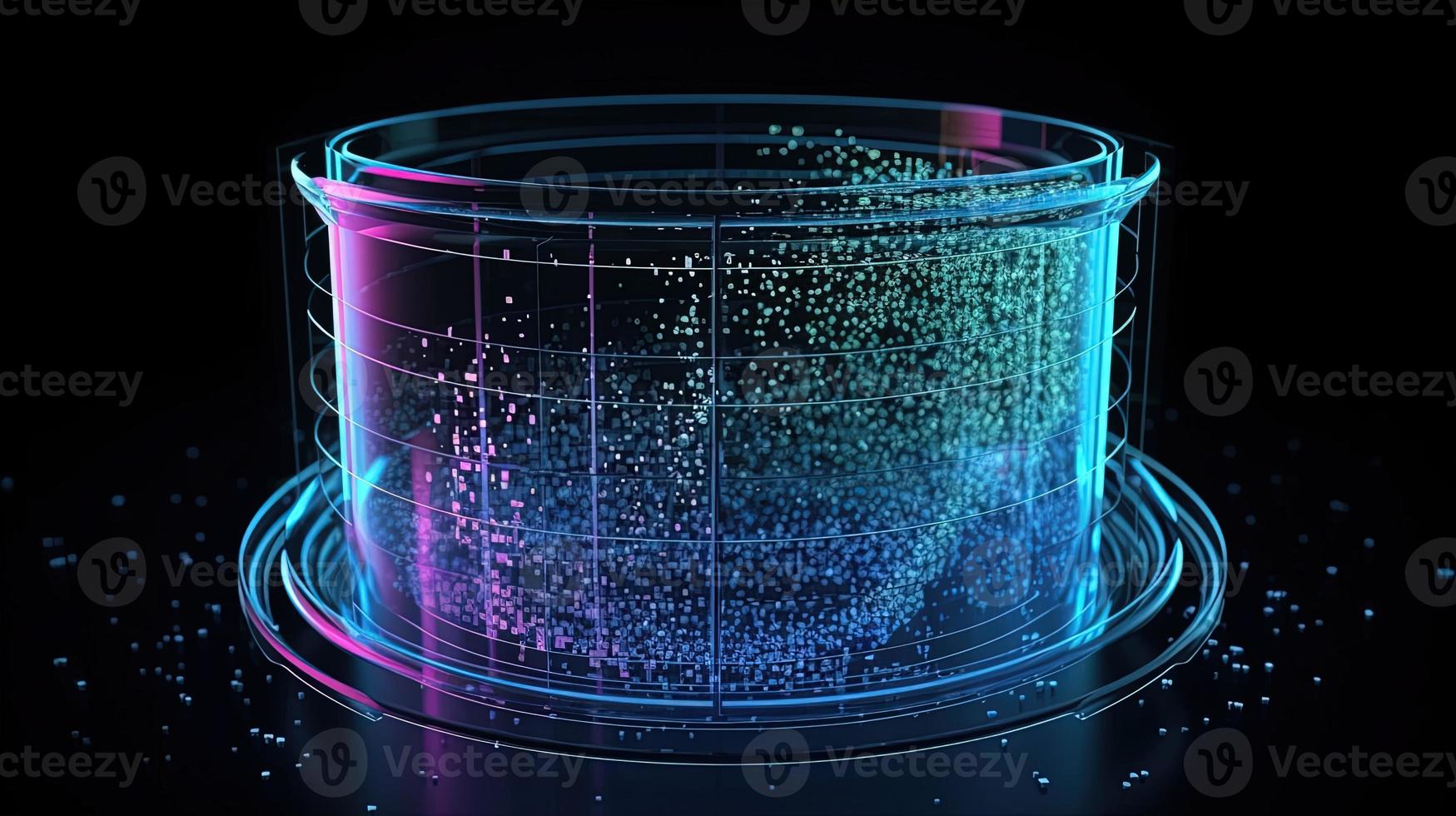 3d renderen van abstract technologie concept. digitaal gegevens overdracht en communicatie foto