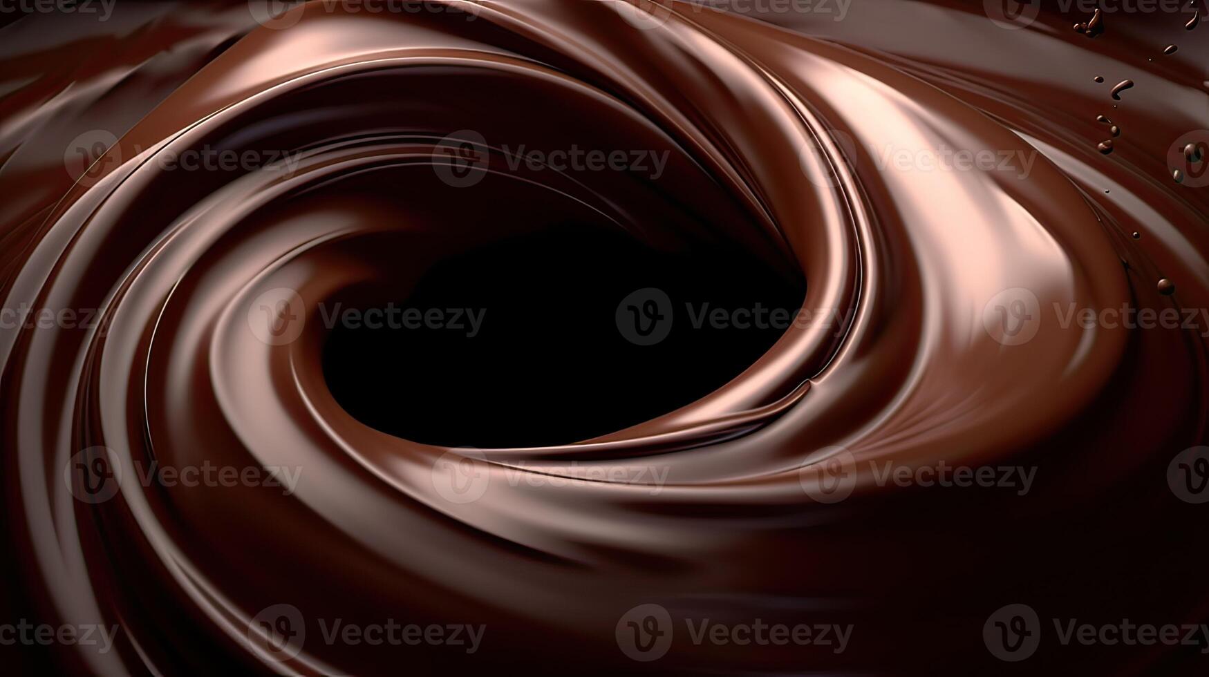 chocola achtergrond. gesmolten chocola. chocola wervelen. gesmolten chocola kolken achtergrond. generatief ai. foto