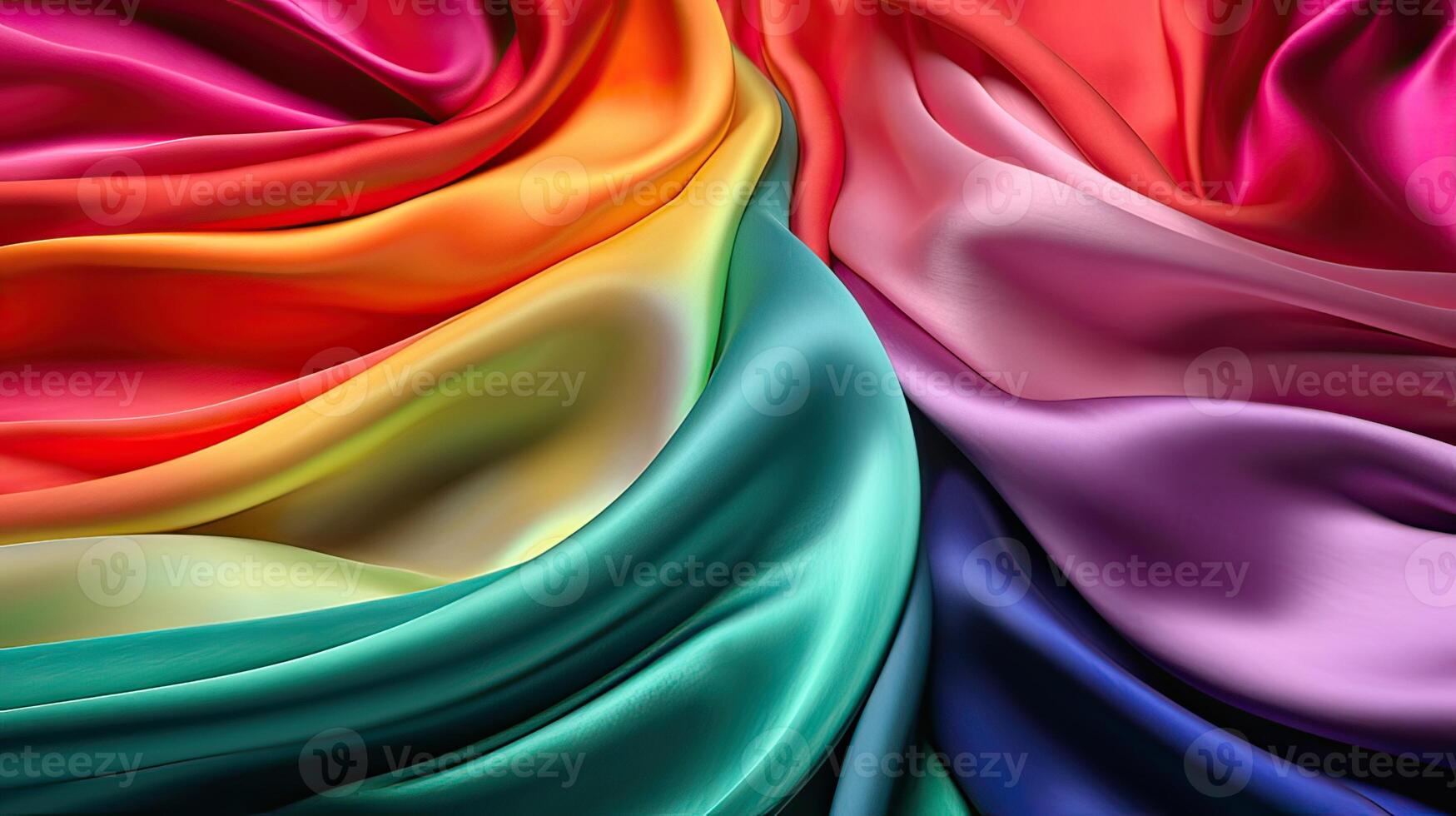 textuur, achtergrond, patroon. de structuur van kleurrijk zijde kleding stof. mooi smaragd kleurrijk zacht zijde kleding stof. generatief ai foto