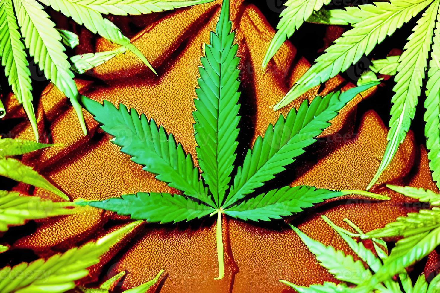 marihuana blad, generatief ai foto