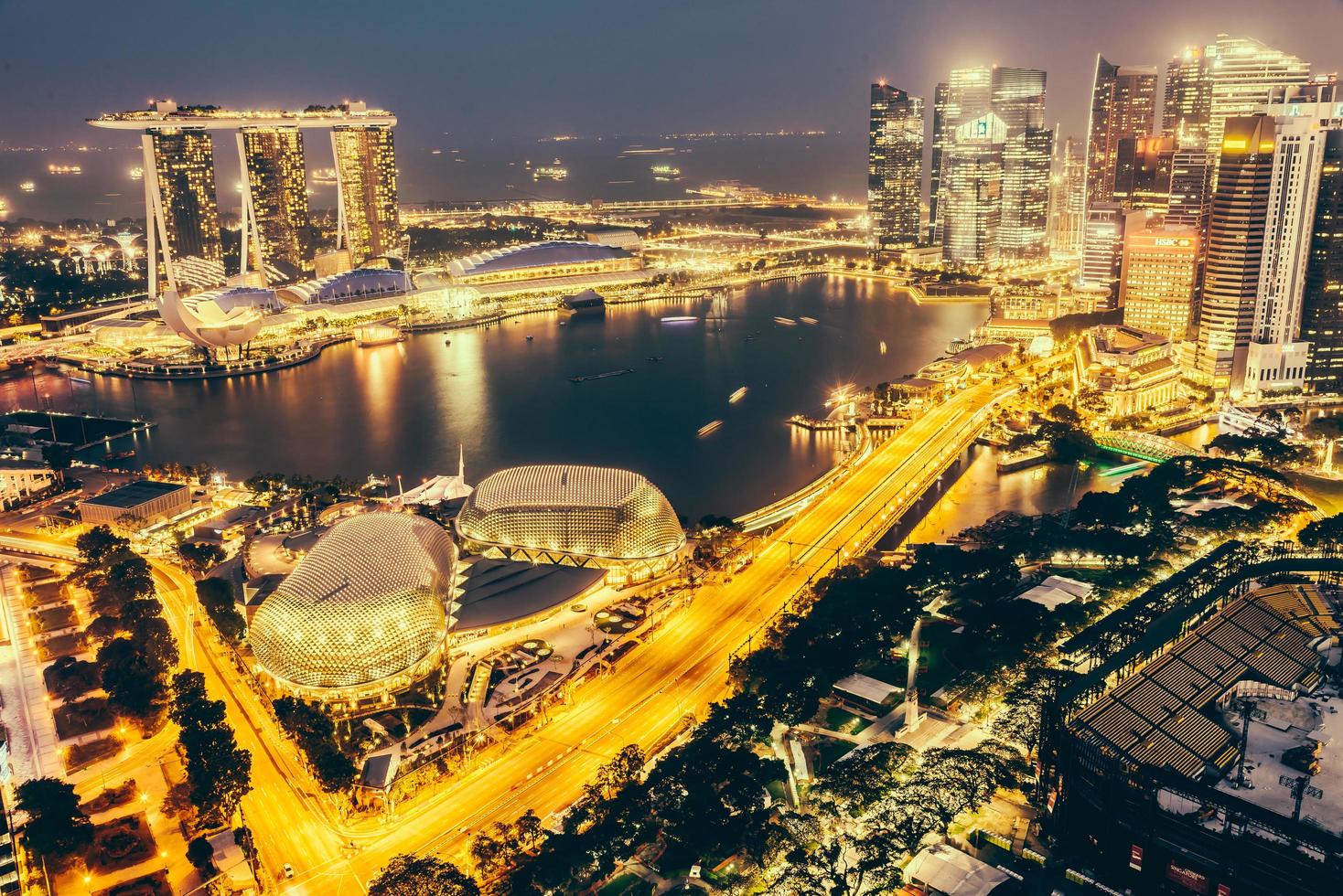 singapore skyline van de stad foto