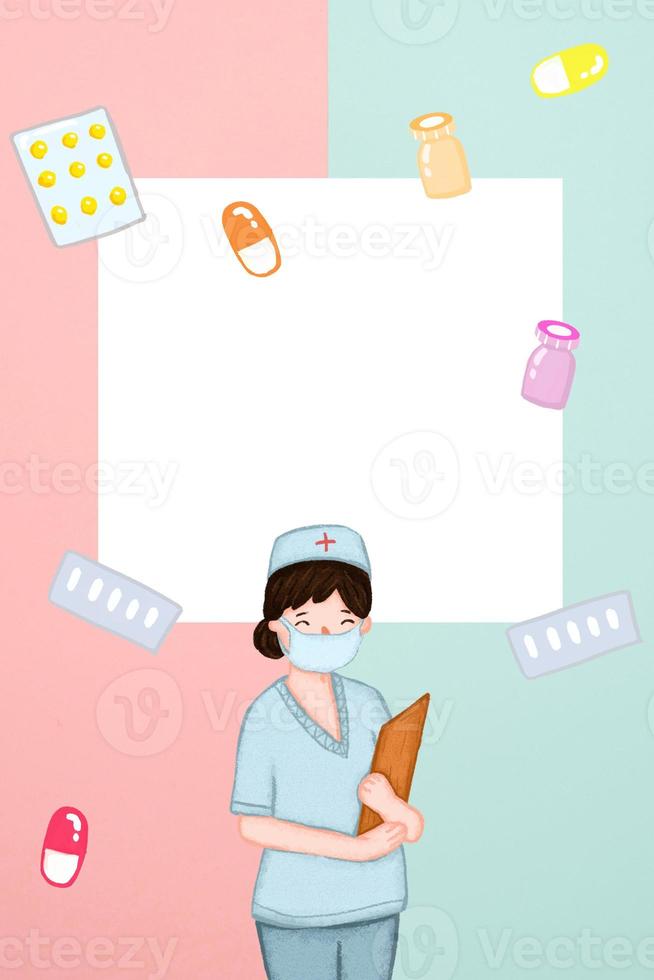 wereld verpleegsters dag mei 12e dokter medisch achtergrond foto