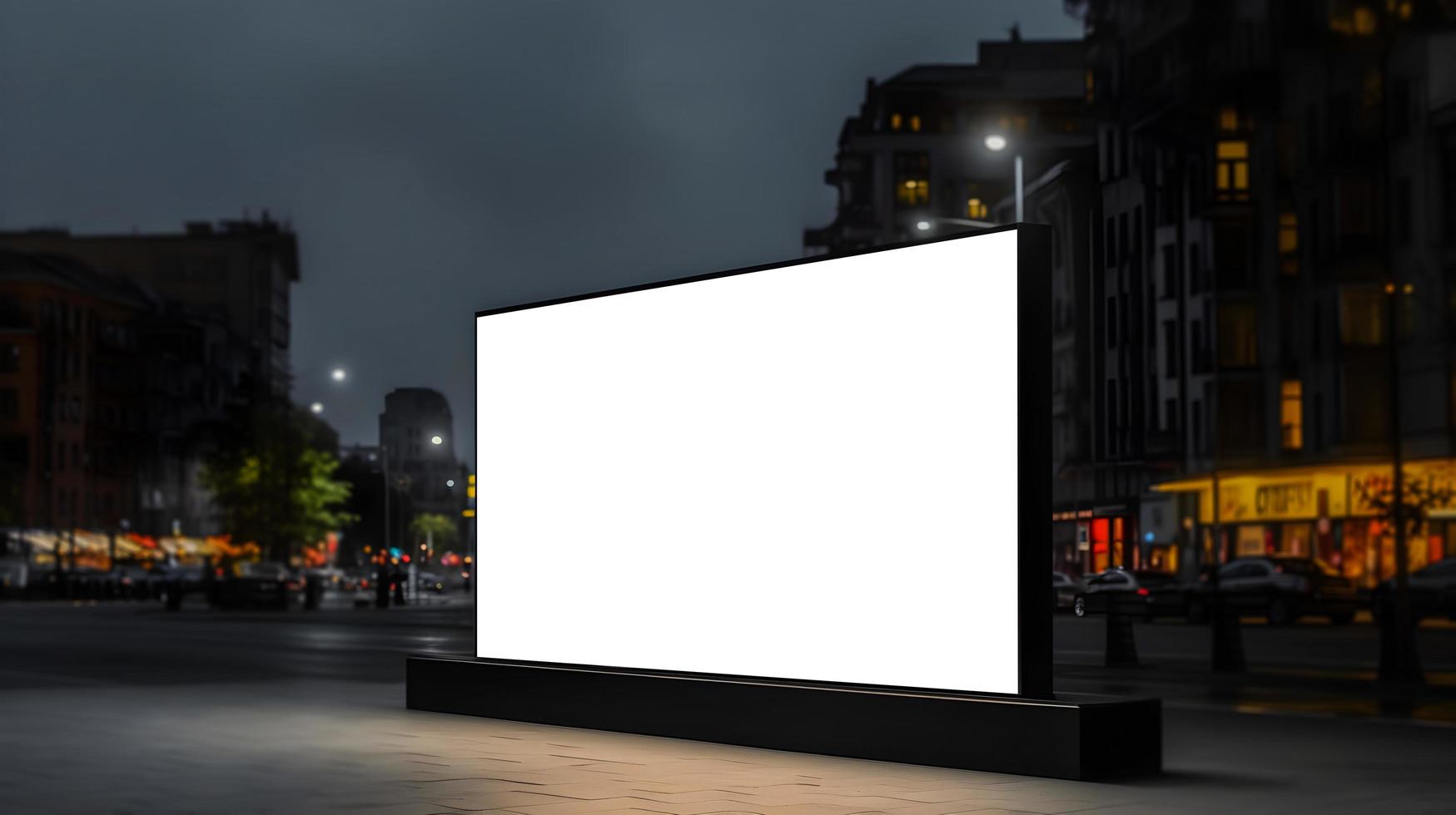 blanco buitenshuis evenement advertentie scherm voor afzet doel, leeg LED scherm voor evenement advertentie, wit LED scherm mockup foto