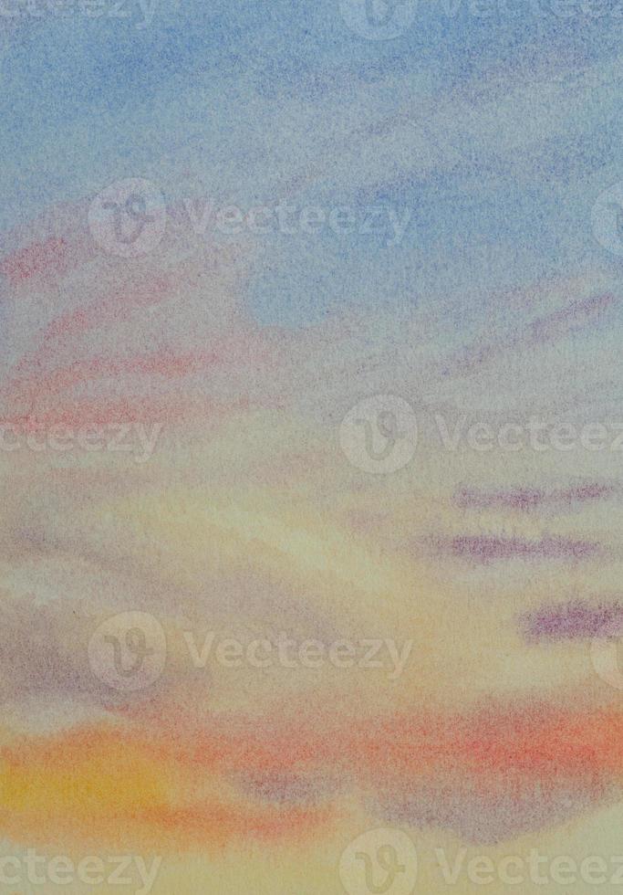 abstract zonsondergang wolken lucht waterverf achtergrond. hand- getrokken schilderij kunst. foto