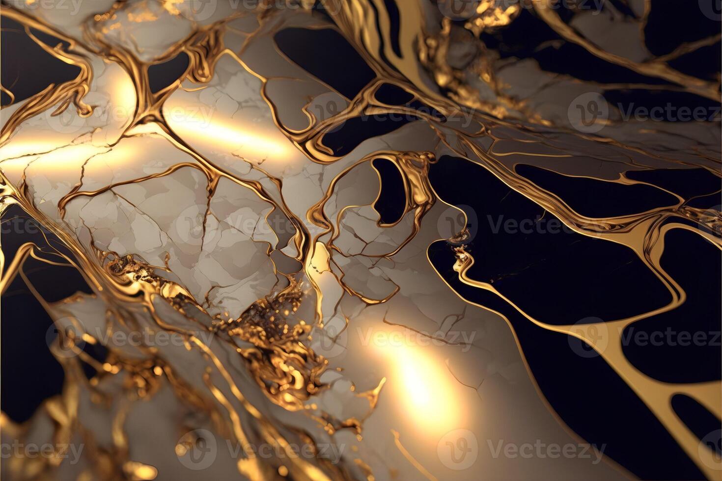 abstract achtergrond zwart en wit marmeren en vloeistof goud. structuur van steen en vloeistof metaal achtergrond. ai gegenereerd. foto